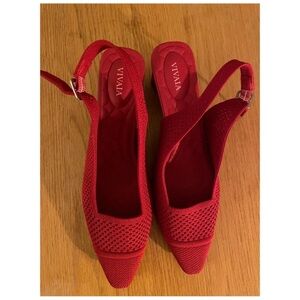 VIVAIA Women's Red Slingback Flats